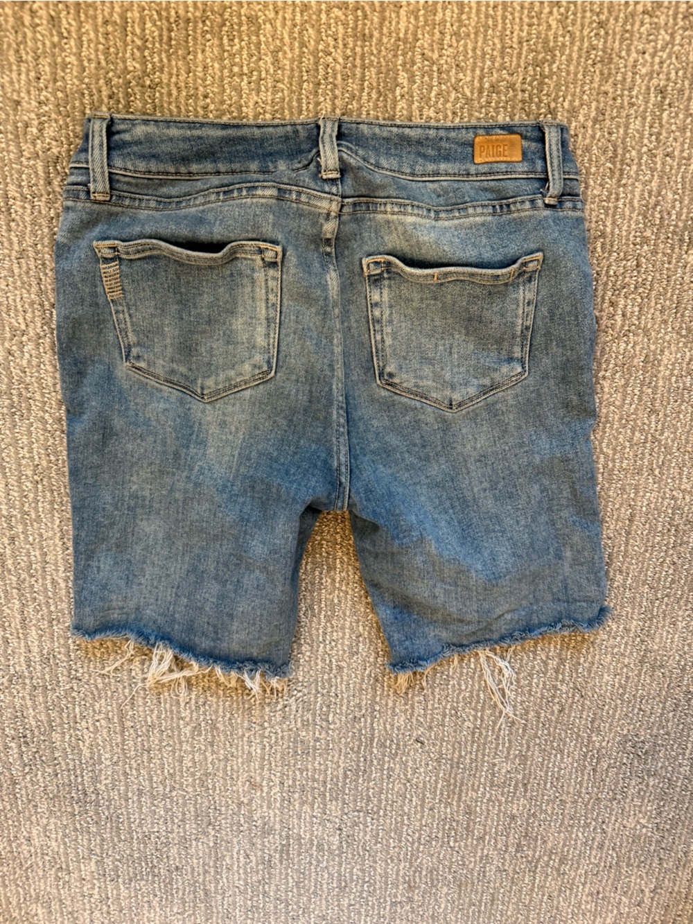 PAIGE Jacqueline Distressed Straight Crop Jeans Women’s 29 Raw Hem Light Wash - Picture 5 of 5